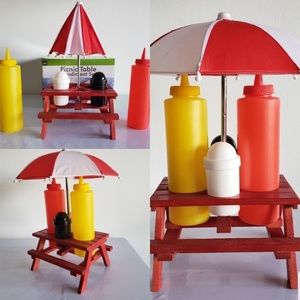 PICNIC TABLE CONDIMENT SET